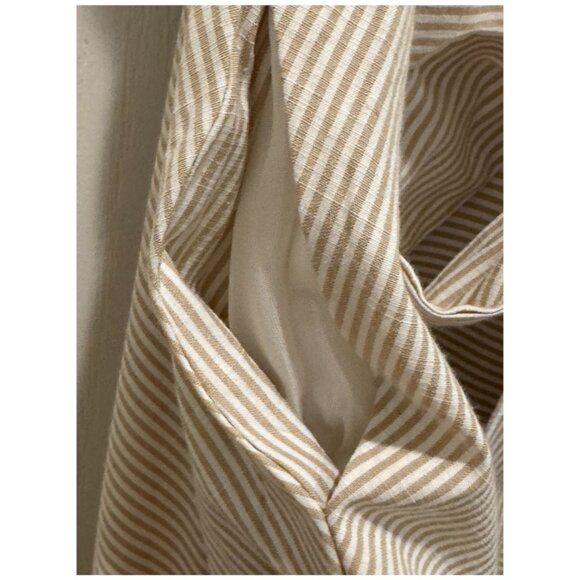 Listicle Beige Pinstripe Wrap Dress Size Small NWT Style #LD0545 - Picture 5 of 7